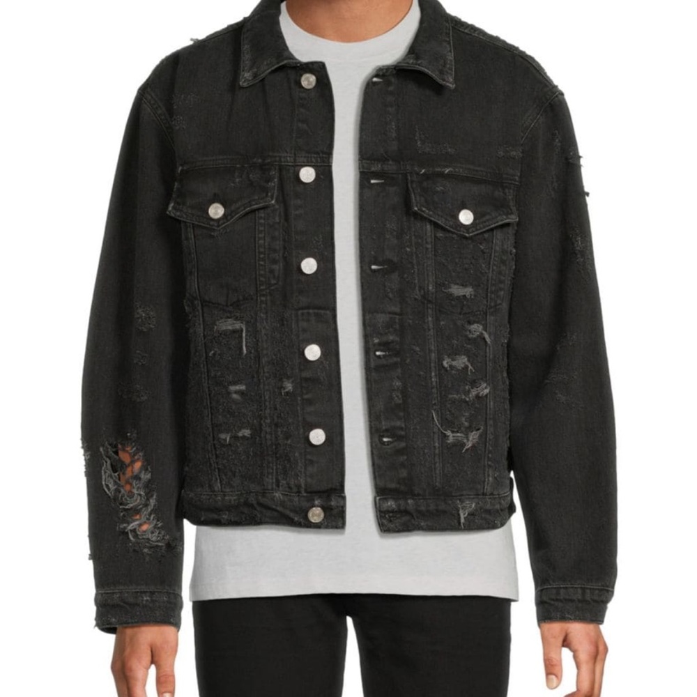 Frame Denim Distressed Black Jacket